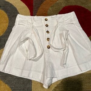 Abercrombie & Fitch White High Waist Shorts